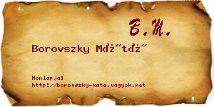 Borovszky Máté névjegykártya