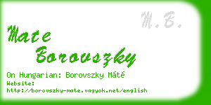 mate borovszky business card